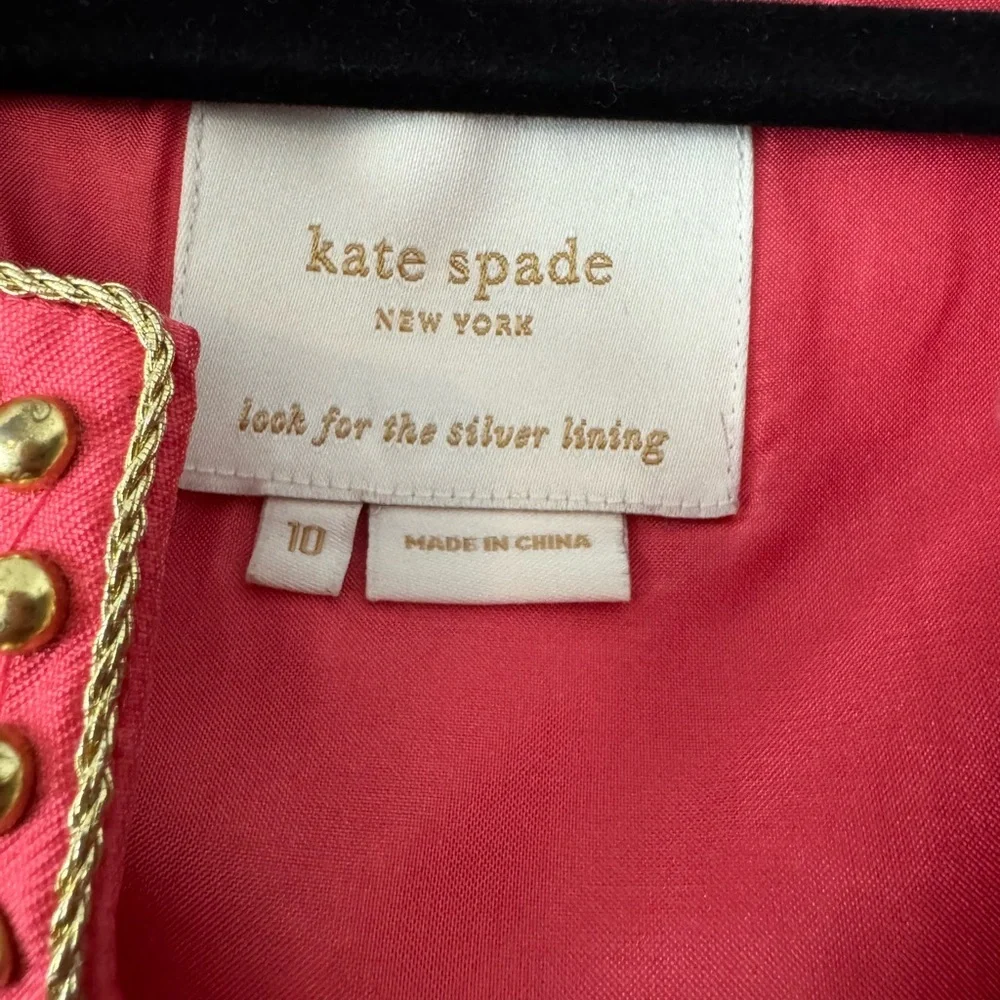 Kate Spade Annette Silk Dress in Pink and Gold Size 10